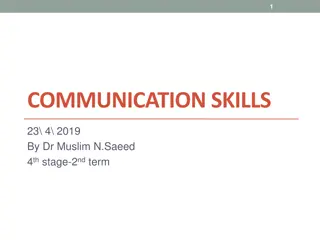 Effective Communication Skills in Clinical Practice