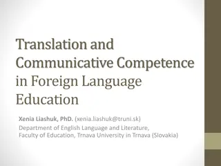 Translation and Communicative Competence in Language Education