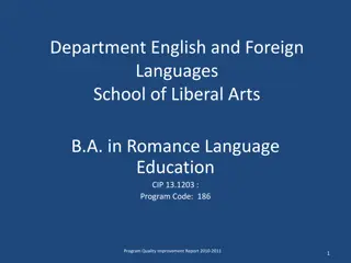 B.A. in Romance Language Education Program Quality Improvement Report