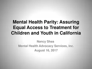 Mental Health Parity: Equal Access for Children and Youth in California