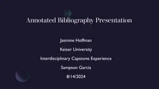 Enhancing Learning with Digital Tools: Annotated Bibliography Presentation