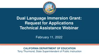 Dual Language Immersion Grant: Application Details