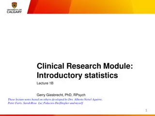 Introduction to Statistics in Clinical Research