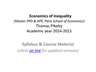 Economics of Inequality at Paris School of Economics