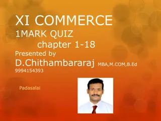 XI Commerce 1-Mark Quiz - Chapter 1-18 Overview