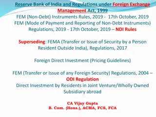 Reserve Bank of India and Regulations under Foreign Exchange Management Act