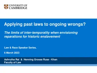 Reparations for Historic Enslavement: Inter-temporality & Law