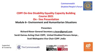 Commonwealth Disabled People's Forum 2021: Environment and Humanitarian Situations