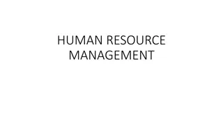 Key Role of Human Resource Management in Globalized Competition