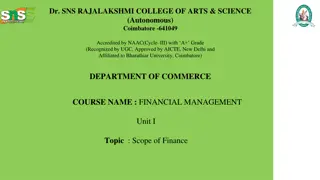 Financial Management - Scope of Finance at SNS Rajalakshmi College