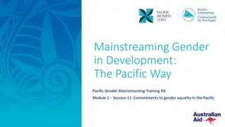 Mainstreaming Gender IN Development:The Pacific Way