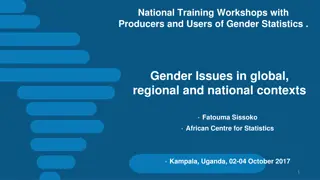 National Training Workshops on Gender Statistics: Global, Regional, and National Contexts