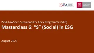 Masterclass 6: “S” (Social) in ESG