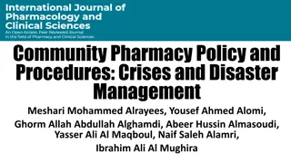 Community Pharmacy Policy and Procedures for Crises and Disaster Management