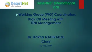 DesertNET International Working Groups Overview