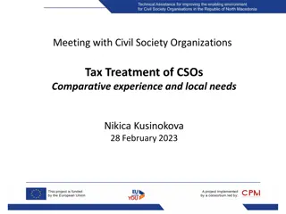 Tax Treatment of Civil Society Organizations: Comparative Experience