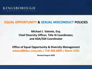 Equal Opportunity & Sexual Misconduct Policies Overview