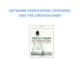 Network Verification, Synthesis, and the Creative Habit
