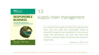 Responsible Business Management and Sustainable Supply Chains