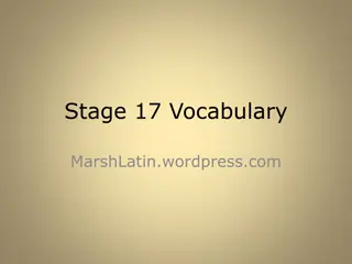Vocabulary: Latin Words and Meanings for Stage 17 Learning