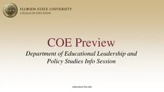 Department of Educational Leadership and Policy Studies Info Session at FSU