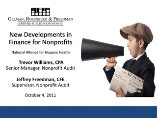 New Developments in Finance for Nonprofits: National Alliance for Hispanic Health