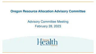 Oregon Resource Allocation Advisory Committee Meeting