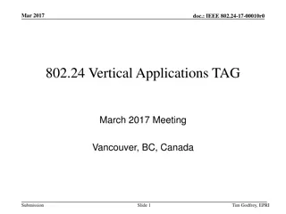 IEEE 802.24 Vertical Applications TAG Meeting March 2017 Summary