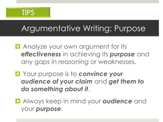 Effective Argumentative Writing: Crafting Persuasive Claims