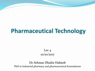 Pharmaceutical Technology - Concentration Methods & Official Solutions