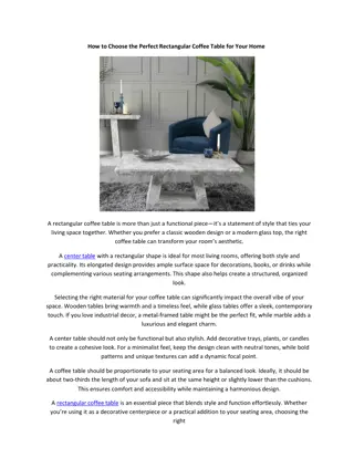 How to Choose the Perfect Rectangular Coffee Table for Your Home