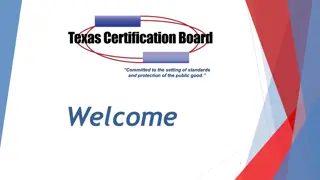 Texas Certification Board Committees Overview