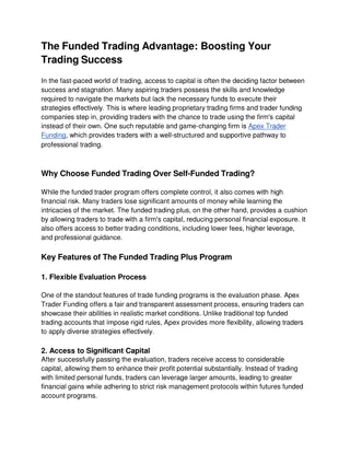 The Funded Trading Advantage_ Boosting Your Trading Success