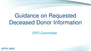 Guidance on Deceased Donor Information Proposal