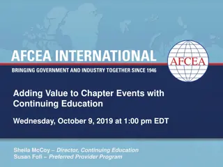 Adding Value to Chapter Events with Continuing Education
