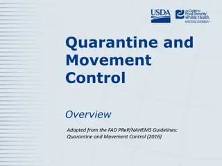 Quarantine and Movement Control Overview: FAD Response Guidelines