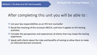HIV Test Counsellor Responsibilities and Importance of ARCCH Guidelines