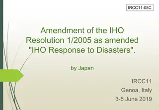 Amendment of IHO Resolution for Disaster Response