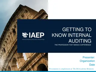 Internal Auditing - Making a Difference in Organizations