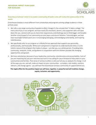Greenhouse Scholars' Individual Impact Plan Guide