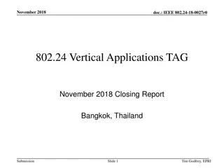 IEEE 802.24-18-0027r0 Vertical Applications TAG November 2018 Closing Report