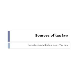 Introduction to Italian Tax Law: Sources and Principles