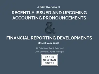 Recent Accounting Pronouncements & Financial Reporting Developments