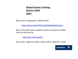 Global Grants Training District 5470 Roadmap 2022