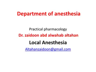 Practical Pharmacology of Local Anesthetics