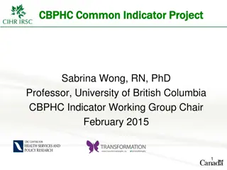 CBPHC Common Indicator Project Overview