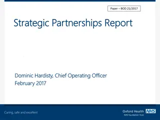 Strategic Partnerships Report - Key Objectives and Progress Update