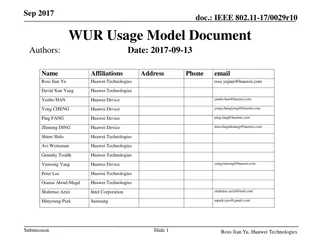 IEEE 802.11-17/0029r10 WUR Usage Model Document