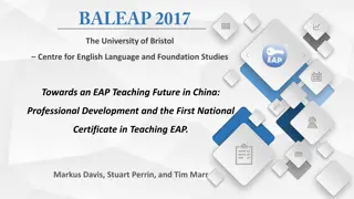 Professional Development in Teaching EAP for China's Educational Future
