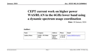 CEPT Current Work on Higher Power Wireless Access Systems in 6GHz Lower Band